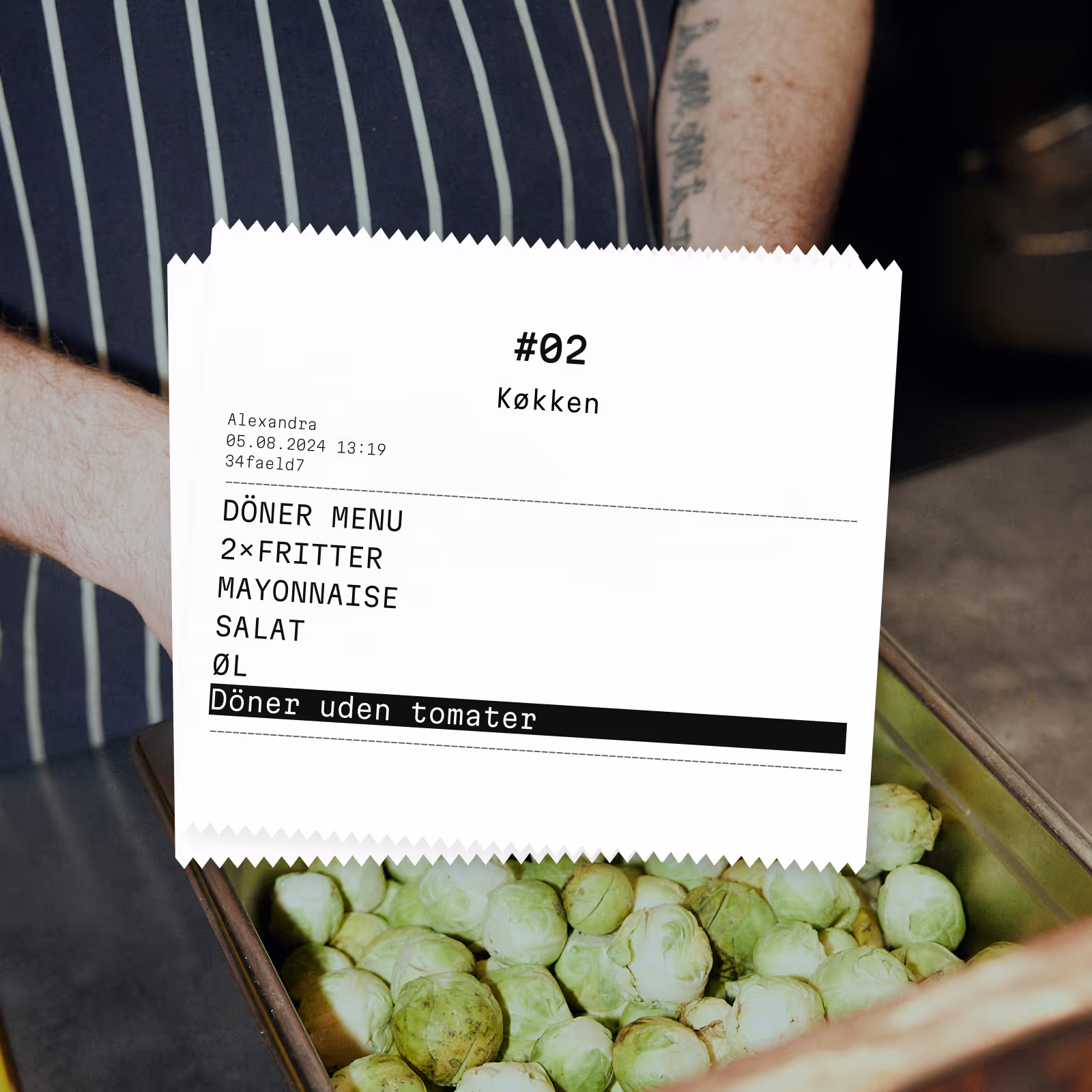 Kitchen receipt printer in food service — POS feature composition