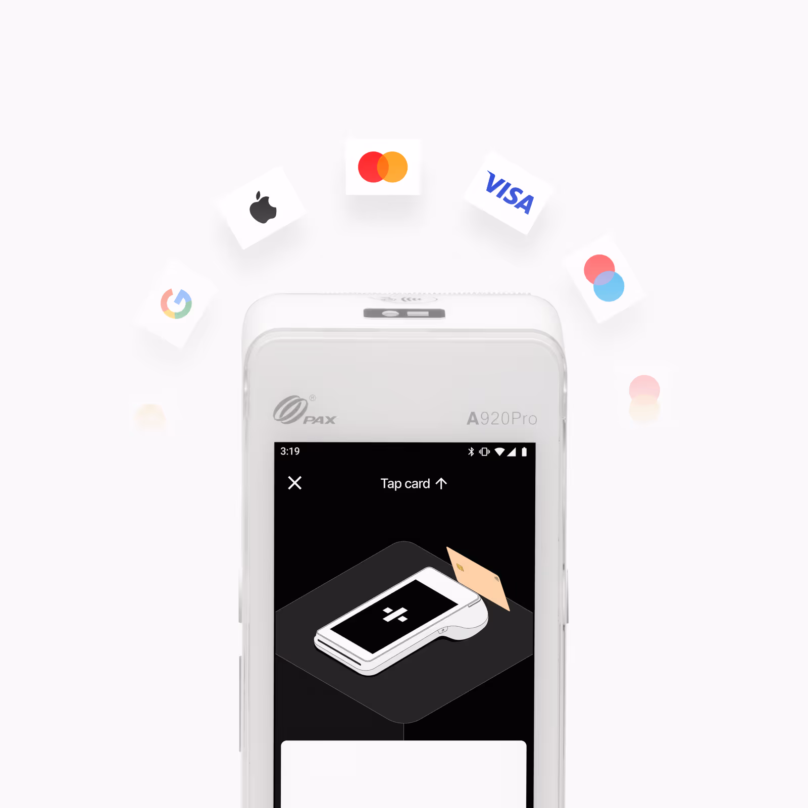 Flatpay terminal — accept all cards feature composition
